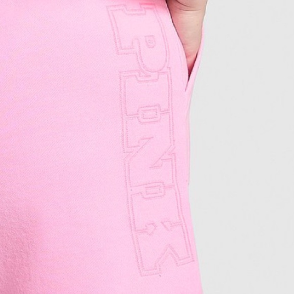 PINK VICTORIA’S SECRET Ivy Fleece Sweat Shorts High Rise Pink Lollipop Logo XL - Picture 2 of 12